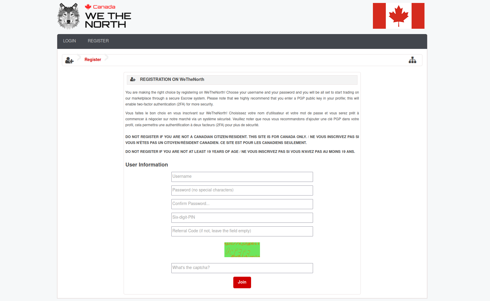 WeTheNorth Market Registration